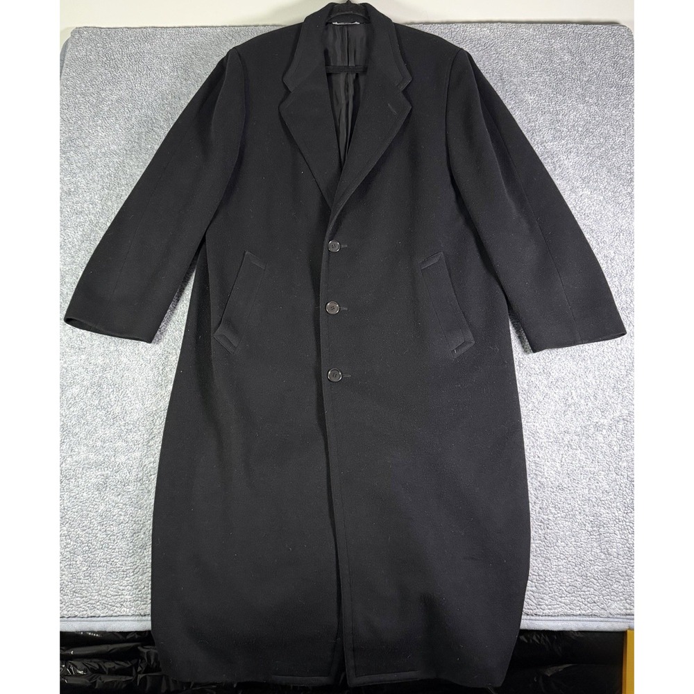 Canali Milano Men's Black Cashmere/Wool Overcoat Size IT 56 US 46 Made In Italy